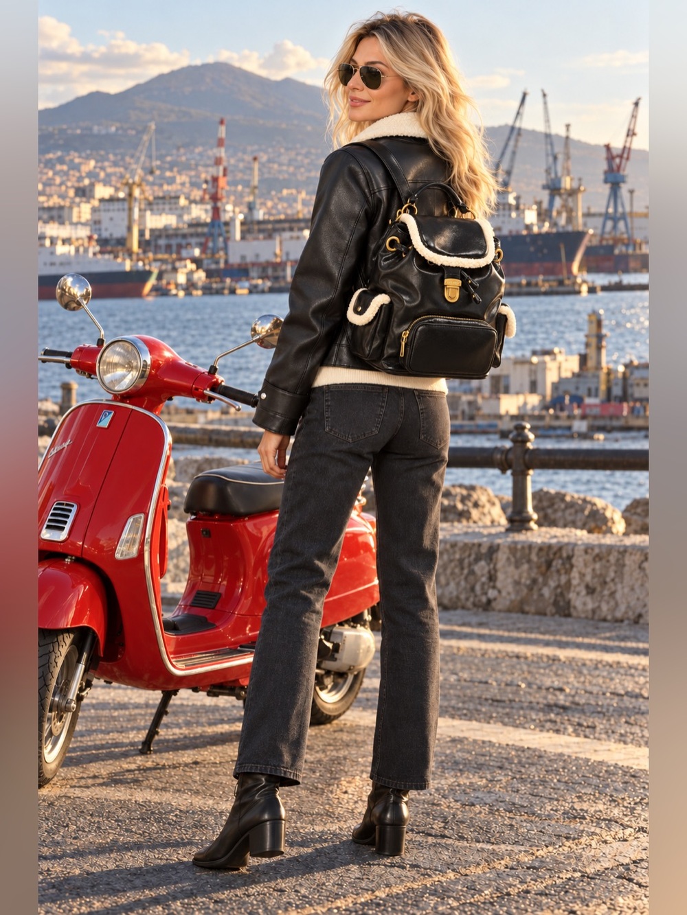 Jason Wu EDIT Aviator Jacket S + Steve Madden Backpack Bundle NWT